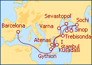 Ver o roteiro do Cruzeiro Mar Negro y Mediterraneo