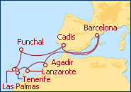 Ver o roteiro do Cruzeiro Islas Canarias
