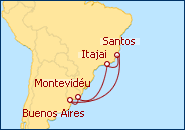 Ver o roteiro do Cruzeiro Brasil e Argentina