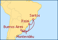 Ver o roteiro do Cruzeiro Brasil e Argentina I