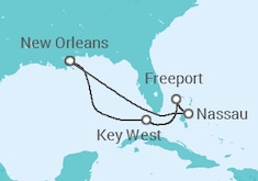 Itinerário do Cruzeiro  Estados Unidos, Bahamas - Carnival Cruise Line