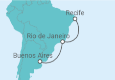 Itinerário do Cruzeiro  De Buenos Aires a Recife - Costa Cruzeiros