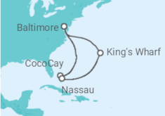 Itinerário do Cruzeiro  Bermudas, Bahamas - Royal Caribbean