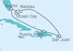 Itinerário do Cruzeiro  Porto Rico, Bahamas TI - MSC Cruzeiros