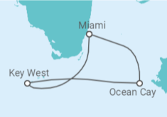 Itinerário do Cruzeiro  Key West,Ocean Cay TI - MSC Cruzeiros