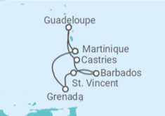Itinerário do Cruzeiro  Santa Lúcia, Barbados, Martinica - MSC Cruzeiros
