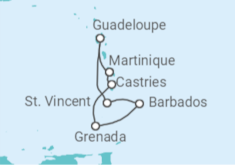 Itinerário do Cruzeiro  Barbados, Santa Lúcia, Martinica TI - MSC Cruzeiros
