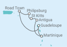Itinerário do Cruzeiro  Ilhas Virgens Britânicas, Sint Maarten, Antígua E Barbuda, Martinica TI - MSC Cruzeiros