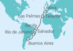 Itinerário do Cruzeiro  De Lisboa a Buenos Aires TI - MSC Cruzeiros