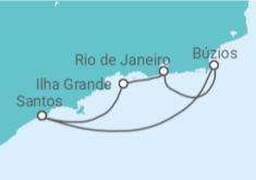 Itinerário do Cruzeiro  Ilha Grande, RJ, Búzios - MSC Cruzeiros