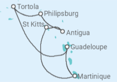 Itinerário do Cruzeiro  Antilhas, Sint Maarten, Guadalupe - Costa Cruzeiros