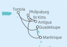 Itinerário do Cruzeiro  Antilhas, Antígua, St Maarten - Costa Cruzeiros