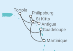 Itinerário do Cruzeiro  Guadalupe, Antilhas, St Maarten - Costa Cruzeiros