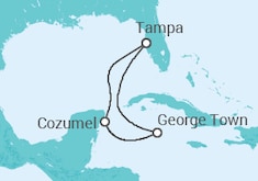 Itinerário do Cruzeiro  Ilhas Cayman, México - Carnival Cruise Line