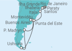 Itinerário do Cruzeiro  De Rio de Janeiro  a Ushuaia (Argentina) - Oceania Cruises