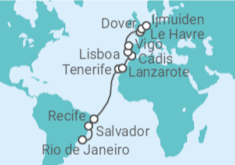 Itinerário do Cruzeiro  De Rio de Janeiro a Ijmuiden (Holanda) - Costa Cruzeiros
