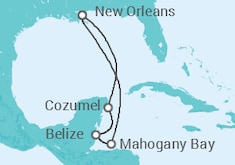 Itinerário do Cruzeiro  Belize, México - Carnival Cruise Line