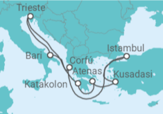 Itinerário do Cruzeiro  Grécia, Turquia, Itália - MSC Cruzeiros