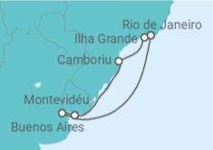 Itinerário do Cruzeiro  Brasil, Uruguai - Costa Cruzeiros