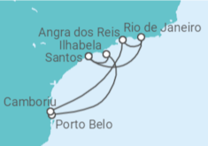 Itinerário do Cruzeiro  Costa Brasileira 2025 - Costa Cruzeiros