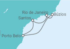 Itinerário do Cruzeiro  Porto Belo, Búzios, RJ 24/25 - Costa Cruzeiros