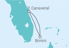 Itinerário do Cruzeiro  Estados Unidos - Carnival Cruise Line
