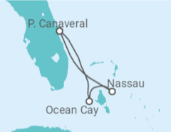 Itinerário do Cruzeiro  Nassau e Ocean Cay (MSC Marine Reserve)  - MSC Cruzeiros