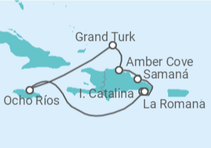 Itinerário do Cruzeiro  Réveillon no Caribe - Costa Cruzeiros