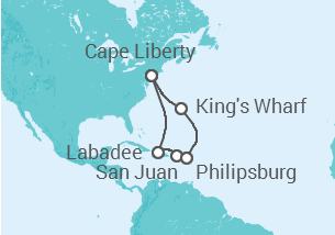 Itinerário do Cruzeiro  Bermudas, Sint Maarten, Porto Rico - Royal Caribbean