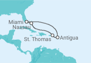 Itinerário do Cruzeiro  Bahamas, Ilhas Virgens Americanas, Antígua E Barbuda - Celebrity Cruises