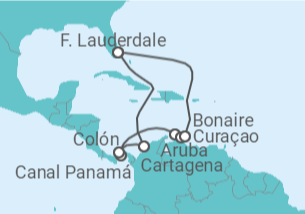 Itinerário do Cruzeiro  Colômbia, Panamá, Aruba, Curaçao, Bonaire, San Eustaquio y Saba - Celebrity Cruises
