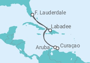 Itinerário do Cruzeiro  Aruba, Curaçao - Royal Caribbean