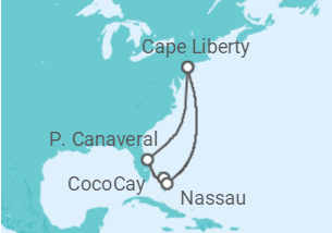 Itinerário do Cruzeiro  Estados Unidos, Bahamas - Royal Caribbean