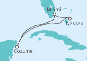 Itinerário do Cruzeiro  México, Bahamas - Royal Caribbean