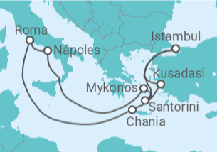 Itinerário do Cruzeiro  Grécia, Turquia, Itália - Celebrity Cruises