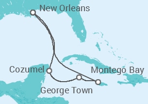 Itinerário do Cruzeiro  México, Ilhas Cayman, Jamaica - Royal Caribbean