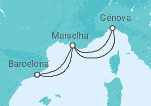 Itinerário do Cruzeiro  França, Itália - MSC Cruzeiros