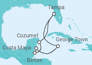 Itinerário do Cruzeiro  México, Belize, Ilhas Cayman - Royal Caribbean