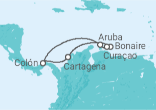Itinerário do Cruzeiro  Bonaire, San Eustaquio y Saba, Curaçao, Aruba, Panamá - Royal Caribbean