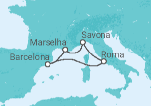 Itinerário do Cruzeiro  Itália, França - Costa Cruzeiros