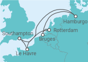 Itinerário do Cruzeiro  França, Reino Unido, Alemanha, Bélgica - MSC Cruzeiros