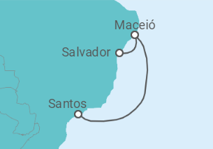 Itinerário do Cruzeiro  Brasil - MSC Cruzeiros