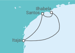 Itinerário do Cruzeiro  Brasil - Costa Cruzeiros