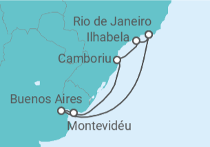 Itinerário do Cruzeiro  Brasil, Argentina - Costa Cruzeiros