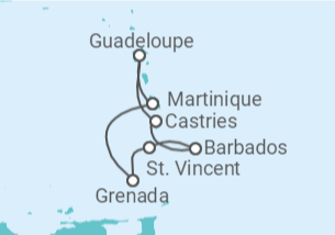 Itinerário do Cruzeiro  Santa Lúcia, Barbados, São Vicente E Granadinas, Martinica - MSC Cruzeiros
