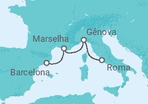 Itinerário do Cruzeiro  França, Itália - MSC Cruzeiros