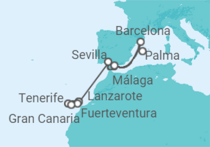 Itinerário do Cruzeiro  Ilhas Canárias (Espanha) - Costa Cruzeiros