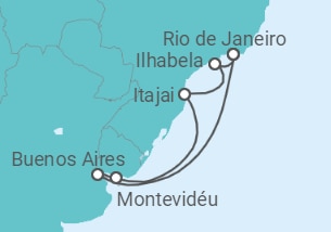 Itinerário do Cruzeiro  Brasil, Uruguai, Argentina - Costa Cruzeiros