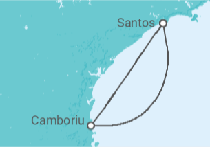 Itinerário do Cruzeiro  Santos, Balneário Camboriú - MSC Cruzeiros