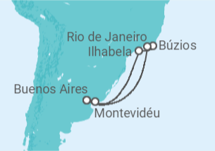 Itinerário do Cruzeiro  Brasil, Uruguai, Argentina - Costa Cruzeiros